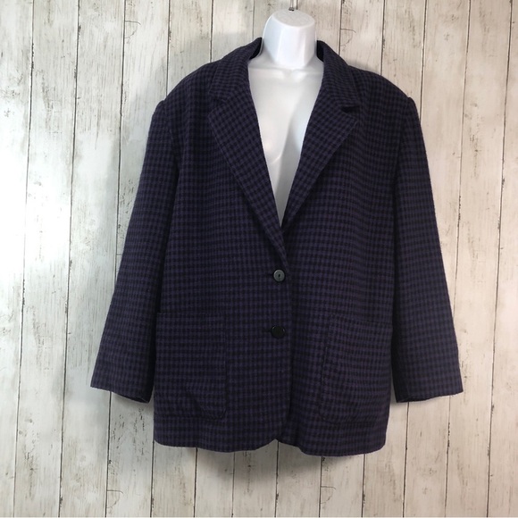 B.E. Jackets & Blazers - Vintage B.E. Wool Blend Checkered Blazer Large